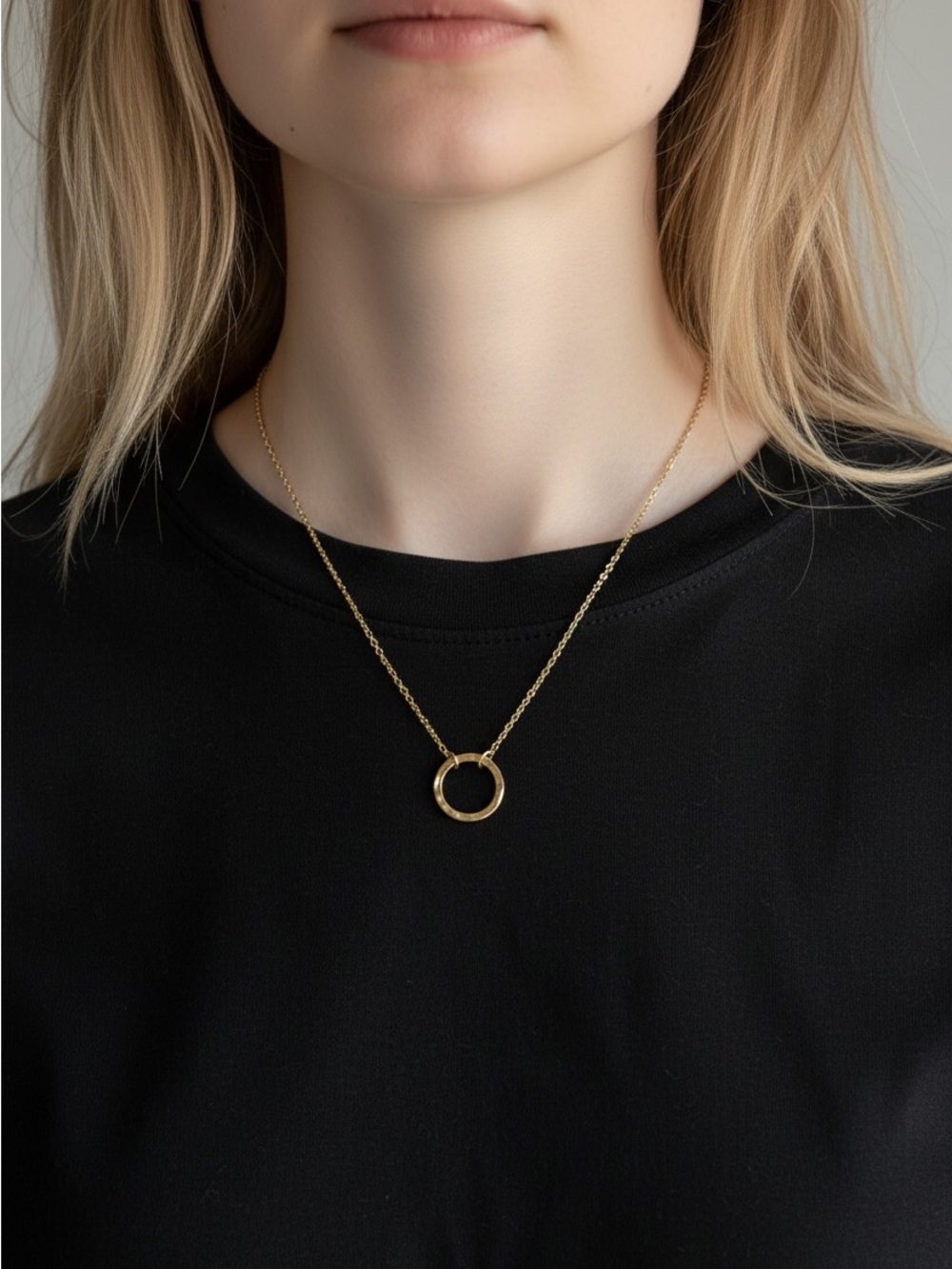 9/27 Minimal Gold Circle Pendant Necklace - Elegant Women’s Jewelry